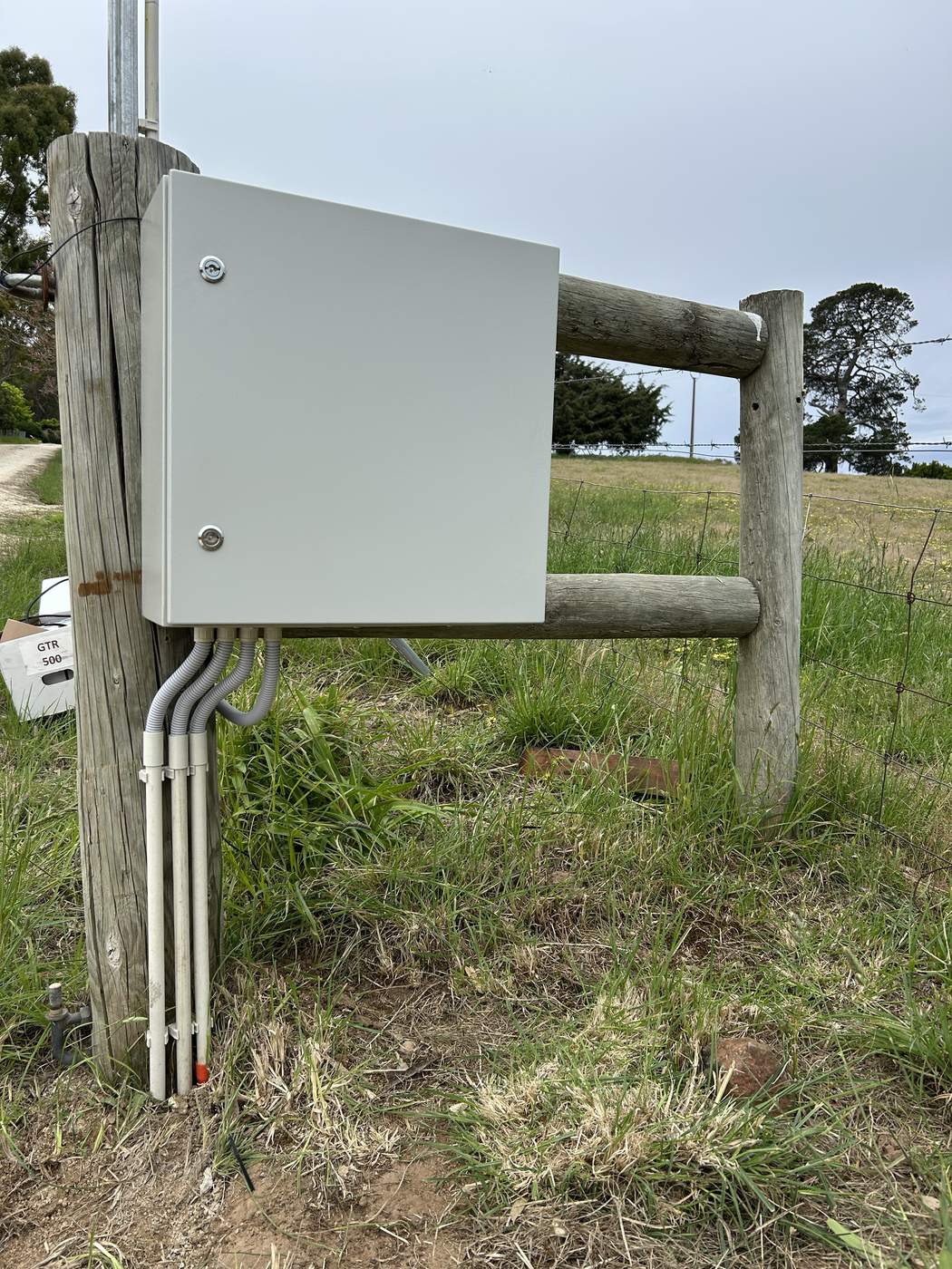 Control box on its own post